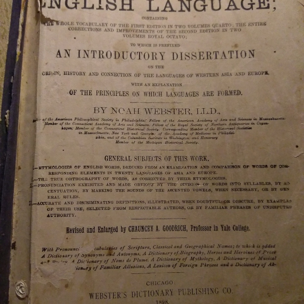 1898 American dictionary